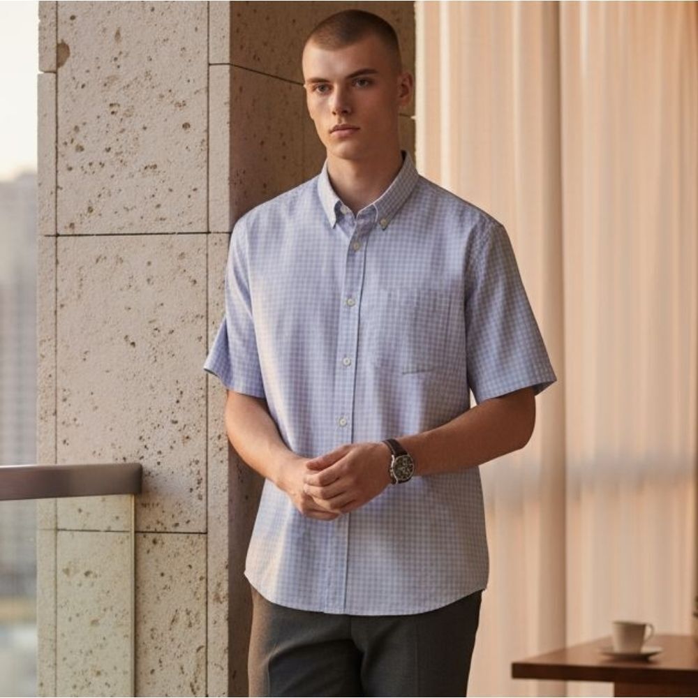 Tailor Vintage Blue Casual Button Down Shirt